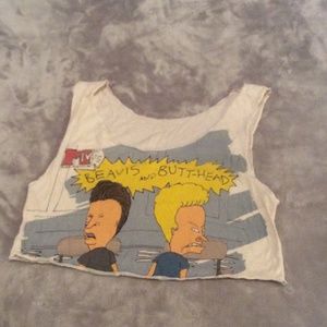 Vintage MTV Beavis & Butt Head crop top size S